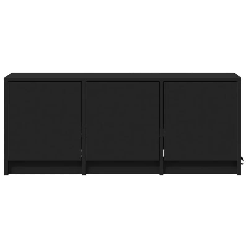 Meuble TV multimédia étagère télévision buffet téléviseur salle à manger salon chambre avec LED 97 x 34 x 40 cm bois d'ingénierie noir 02_0026459