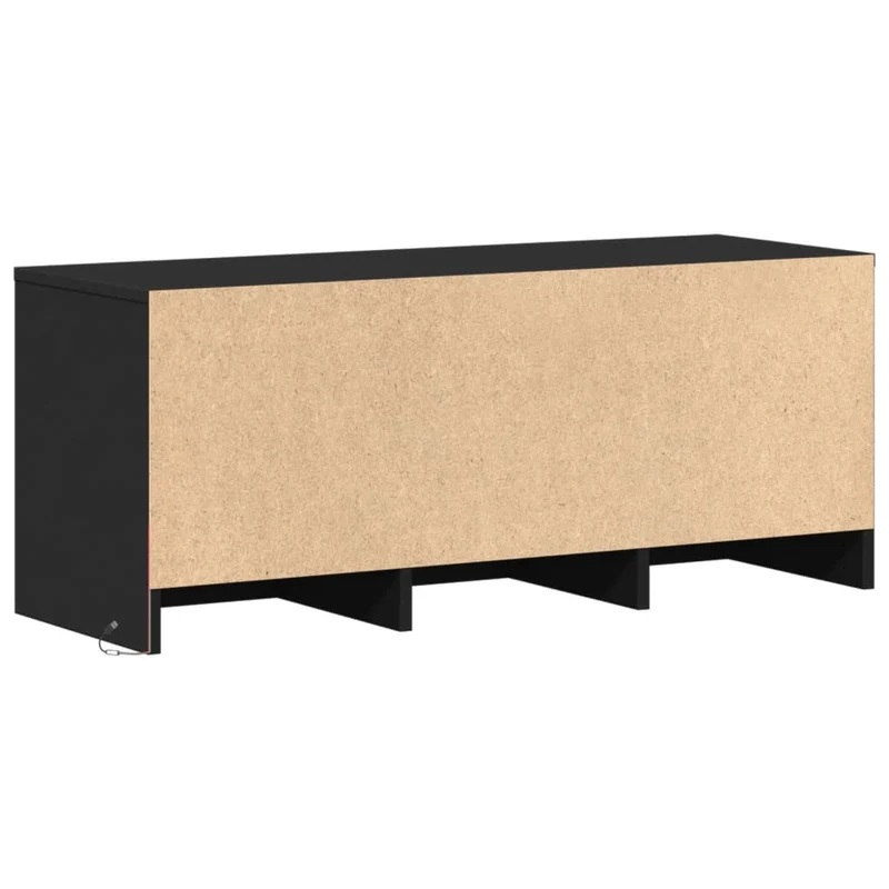 Meuble TV multimédia étagère télévision buffet téléviseur salle à manger salon chambre avec LED 97 x 34 x 40 cm bois d'ingénierie noir 02_0026459