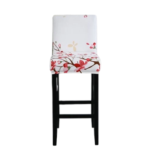Housse de Tabouret Fleurie Blanche