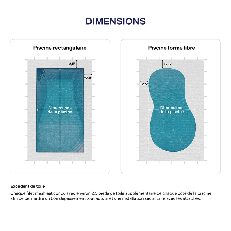Filet Mesh pour Piscine Creusée
