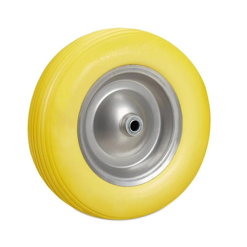 Roue de brouette increvable 39 x 9 cm confort de transport acier jaune 13_0006824
