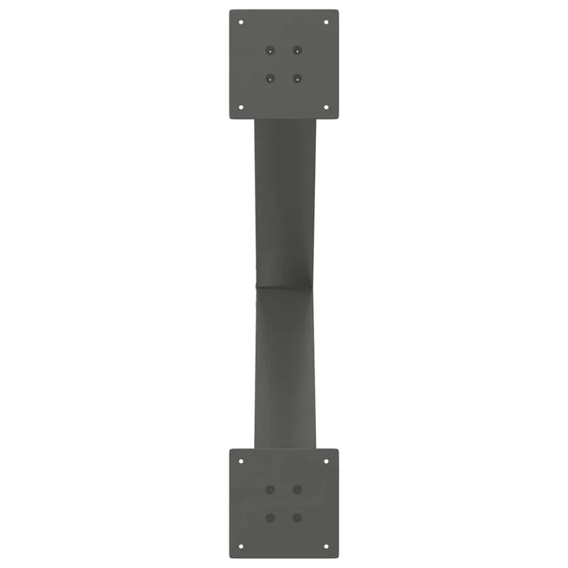 Lot de 2 pieds de table à manger en X 70 x 73 cm avec niveleurs réglables design moderne en acier anthracite 02_0057250