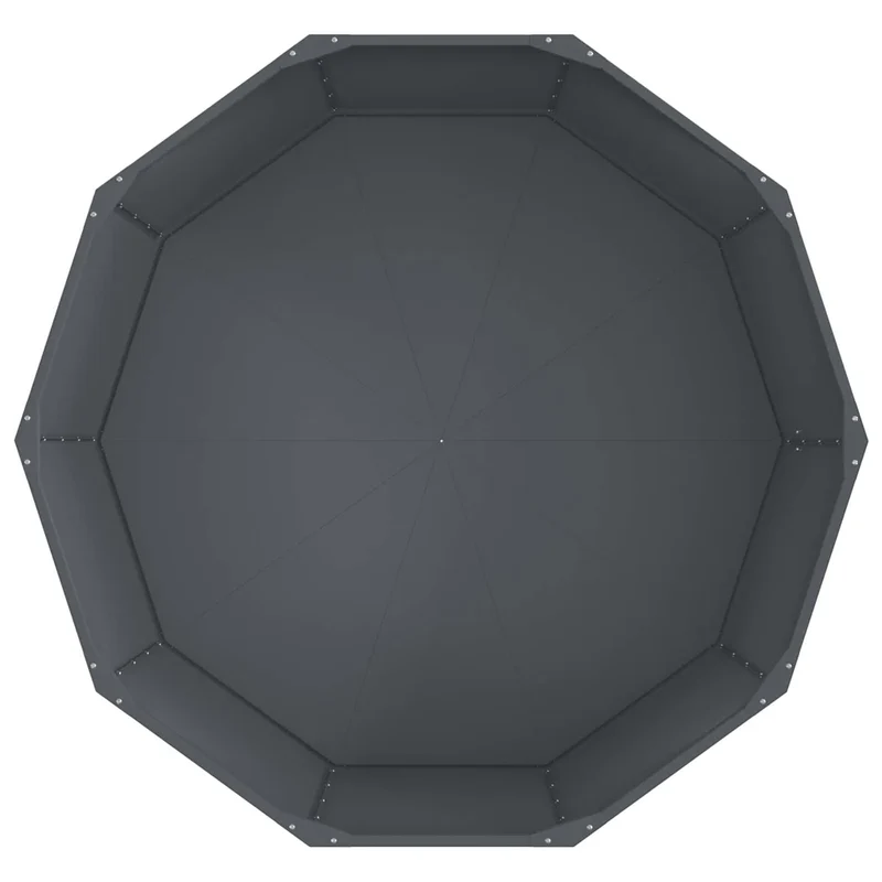 Jardinière ronde extérieure 120 x 120 x 50 cm design moderne facile à assembler en acier anthracite 02_0052987