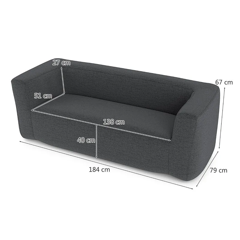 Canapé gonflable double 184 x 79 x 67 cm confort optimal accoudoirs larges ambiance cosy en polyester gris 20_0017239