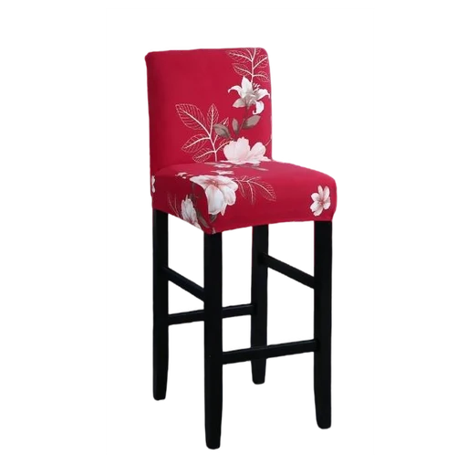 Housse de Tabouret Fleurie Rouge