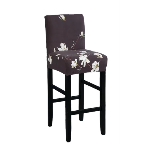 Housse de Tabouret Fleurie Gris