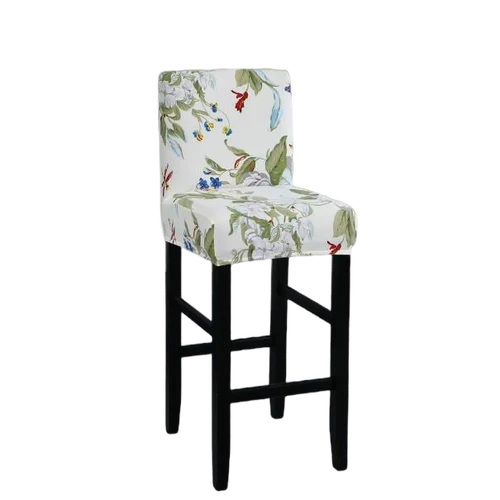 Housse de Tabouret Fleurie Blanc