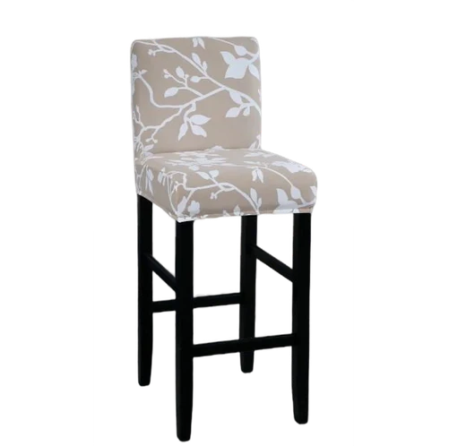 Housse de Tabouret Fleurie Beige