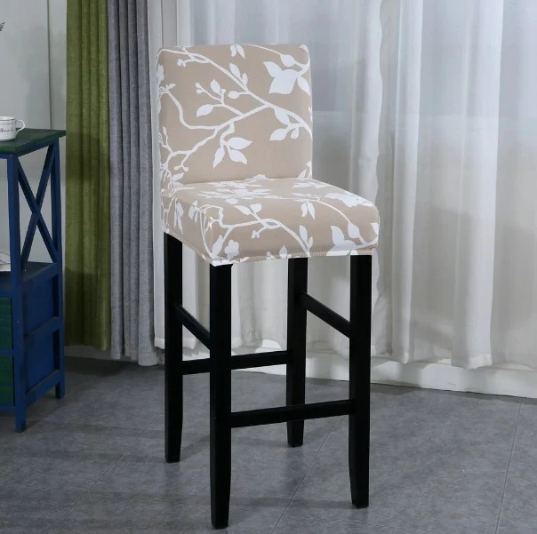 Housse de Tabouret Fleurie Beige