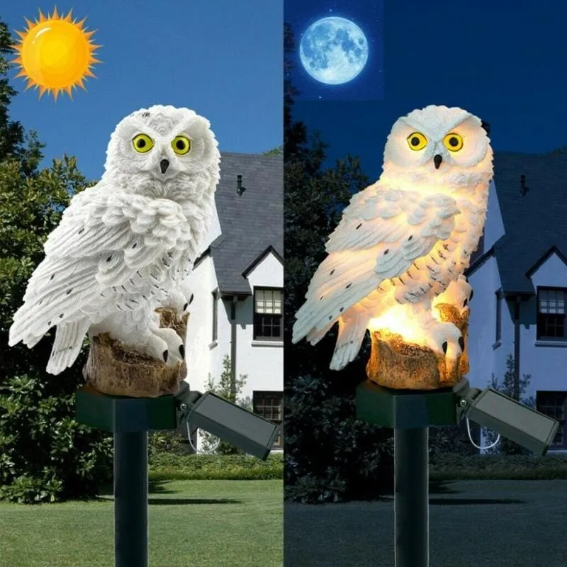 Lumière Solaire Extérieur sur Pied Chouette Pour Jardin