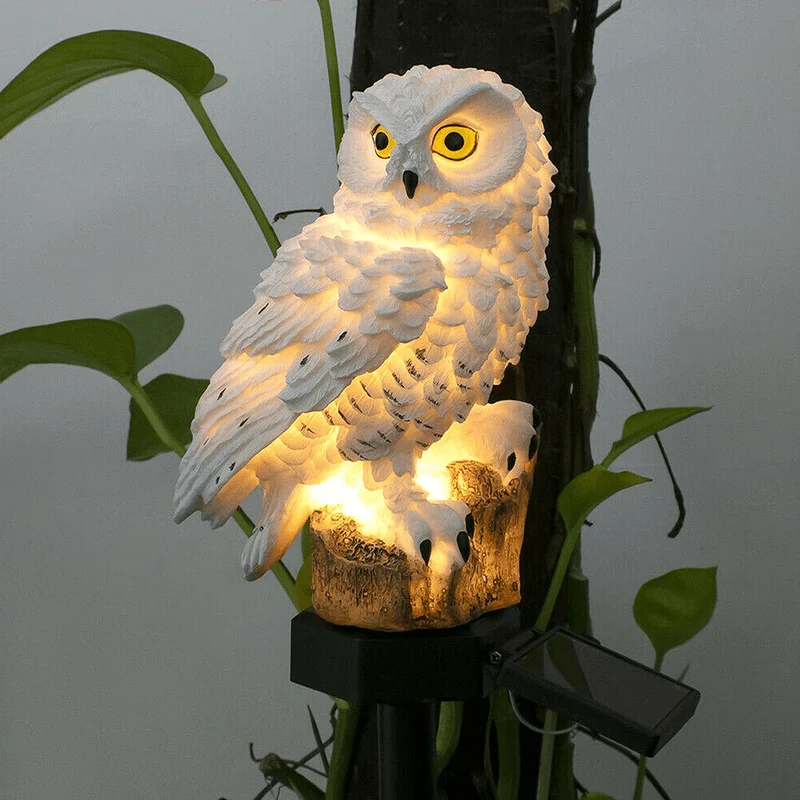 Lumière Solaire Extérieur sur Pied Chouette Pour Jardin