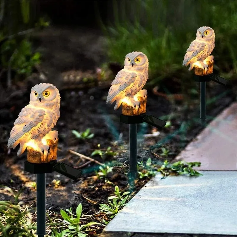 Lumière Solaire Extérieur sur Pied Chouette Pour Jardin