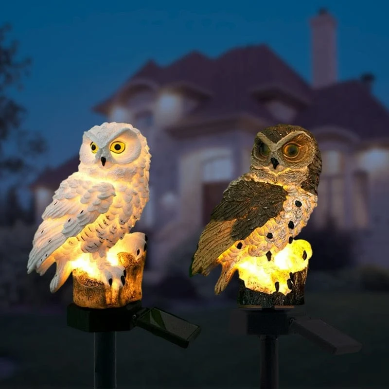 Lumière Solaire Extérieur sur Pied Chouette Pour Jardin