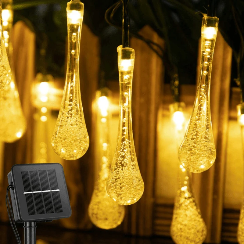 Guirlande Solaire Extérieure LED Goutte d'Eau