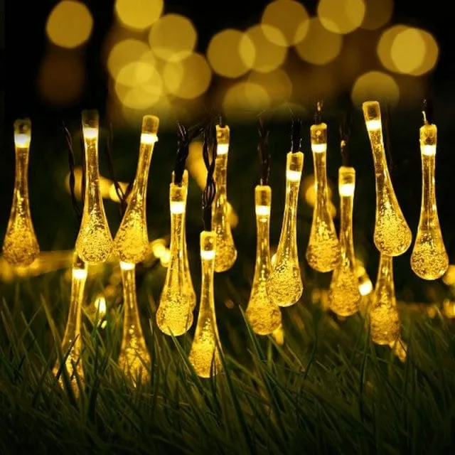 Guirlande Solaire Extérieure LED Goutte d'Eau