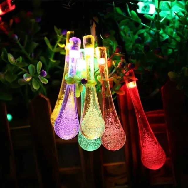 Guirlande Solaire Extérieure LED Goutte d'Eau