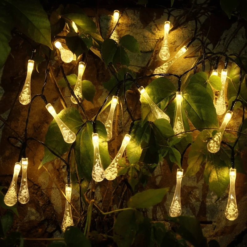 Guirlande Solaire Extérieure LED Goutte d'Eau