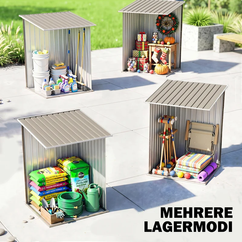 Abri de jardin remise outils 100 x 103 x 160 cm porte verrouillable rangement 1 m² contemporain en tôle d'acier marron 21_0004220