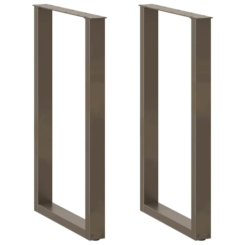 Lot de 2 pieds de table de bar en forme de U 60 x 100 cm stables et modernes en acier naturel 02_0057479