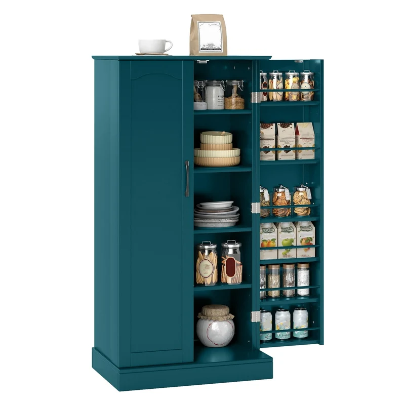 Meuble de Rangement moderne 60 x 40 x 120,5 cm avec étagères réglables et design élégant en MDF vert 20_0017315