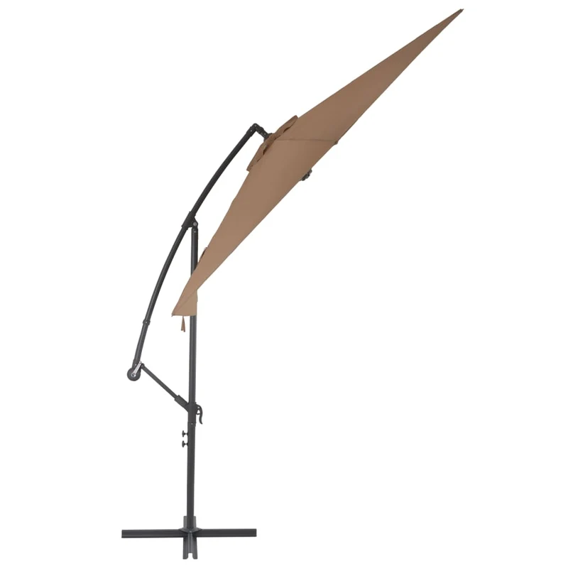Parasol meuble de jardin en porte-à-faux avec poteau en aluminium 300 cm taupe 02_0008652