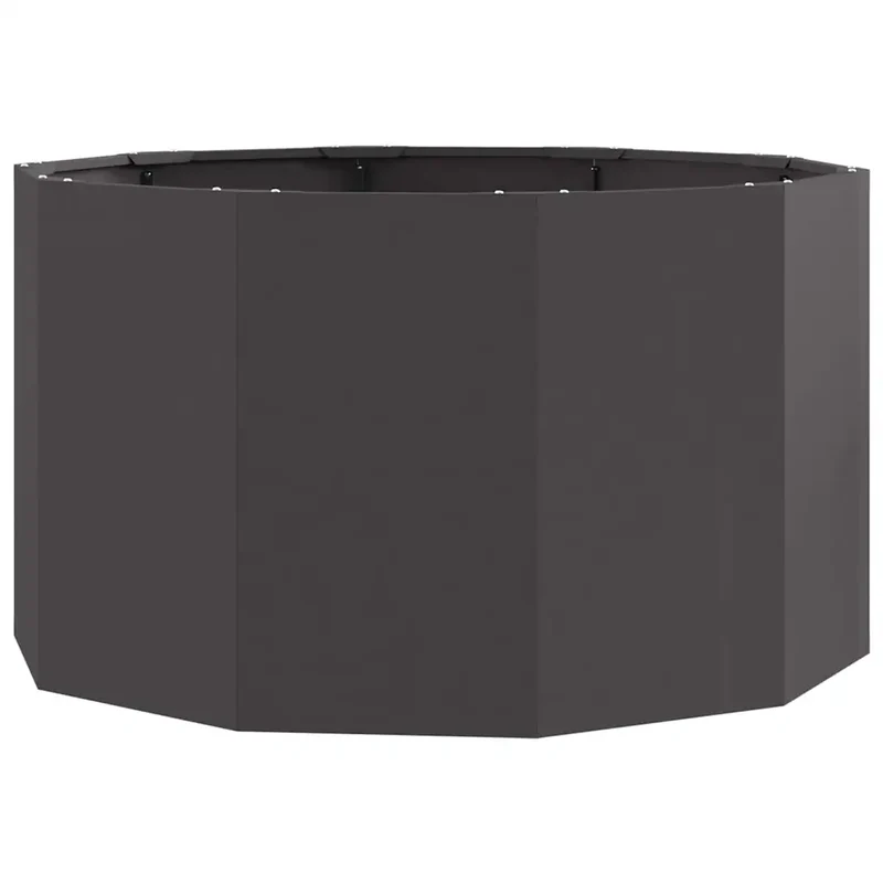 Jardinière ronde extérieure 90 x 90 x 50 cm durable design moderne ambiance chic en acier noir 02_0052992