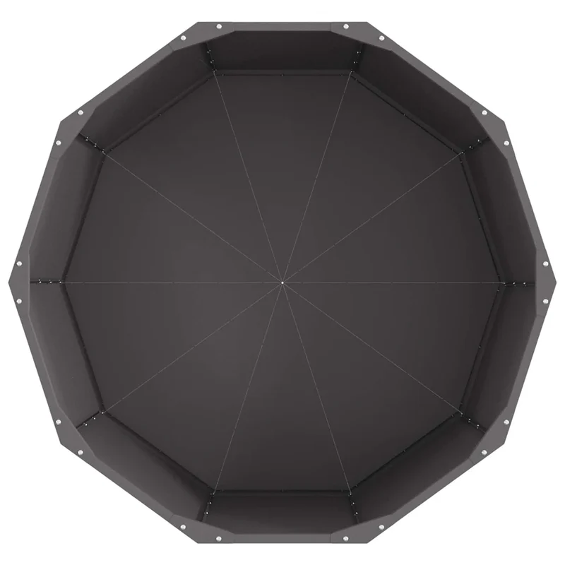 Jardinière ronde extérieure 90 x 90 x 50 cm durable design moderne ambiance chic en acier noir 02_0052992