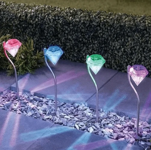 Balises Solaires Diamants ( Lot de 4 Pièces )