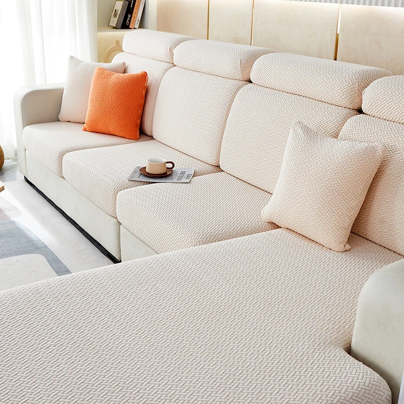 Housse de Coussin Canapé Jacquard Entrecroisé