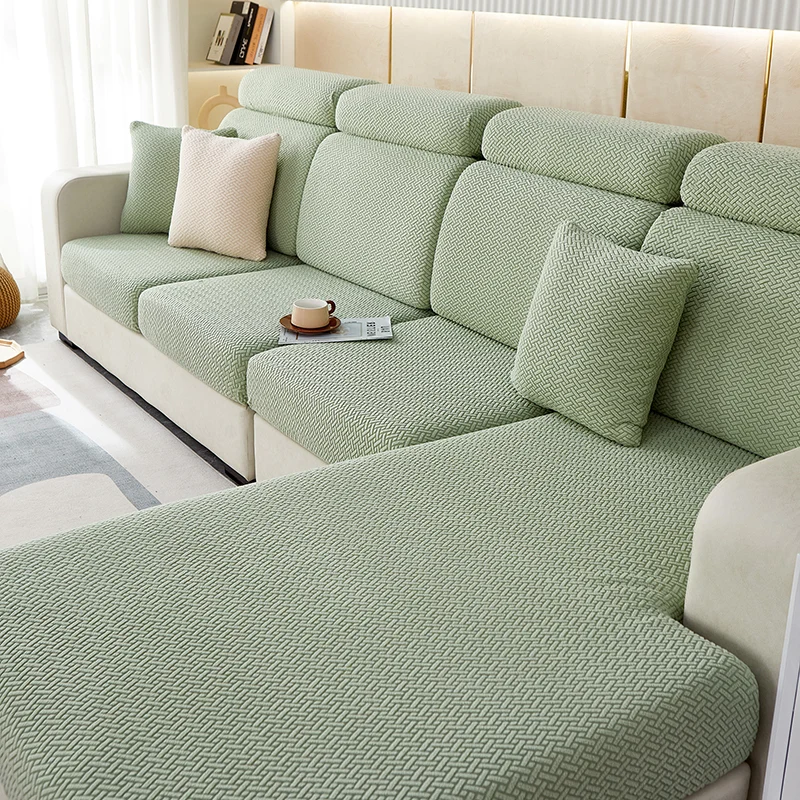 Housse de Coussin Canapé Jacquard Vert Sauge