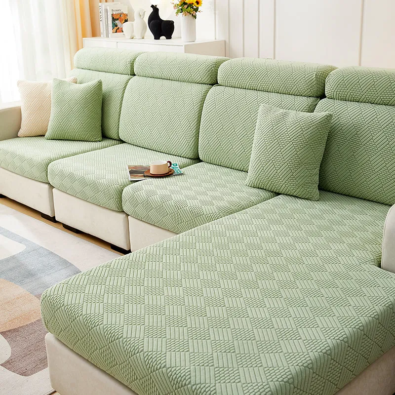 Housse de Coussin Canapé Jacquard Vert