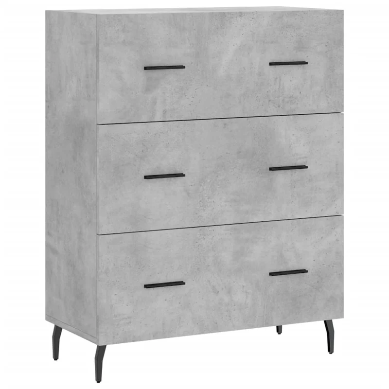 Buffet bahut commode armoire meuble de rangement organisateur cuisine salle de séjour salon haut 69,5 x 34 x 180 cm bois d'ingénierie gris 02_0034605