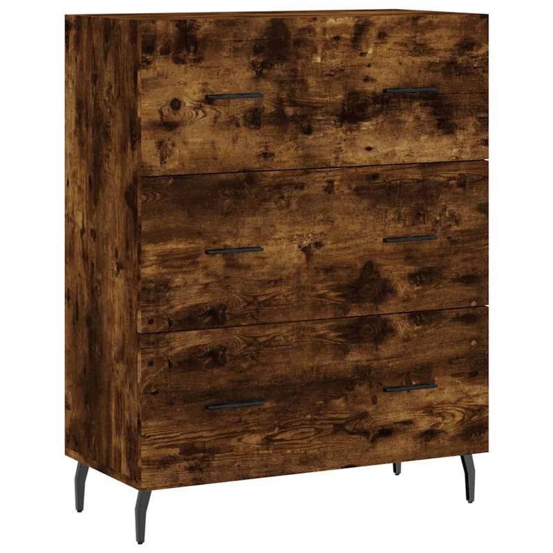 Buffet bahut commode armoire meuble de rangement organisateur cuisine salle de séjour salon 69,5 x 34 x 90 cm bois d'ingénierie marron 02_0031039