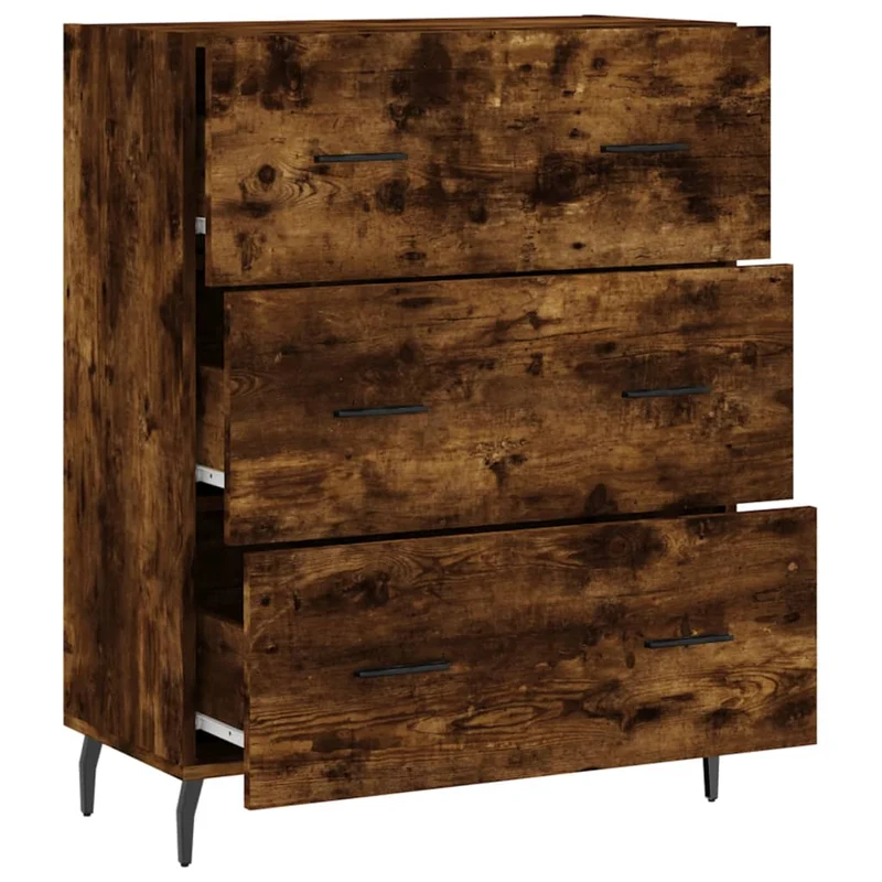 Buffet bahut commode armoire meuble de rangement organisateur cuisine salle de séjour salon 69,5 x 34 x 90 cm bois d'ingénierie marron 02_0031039