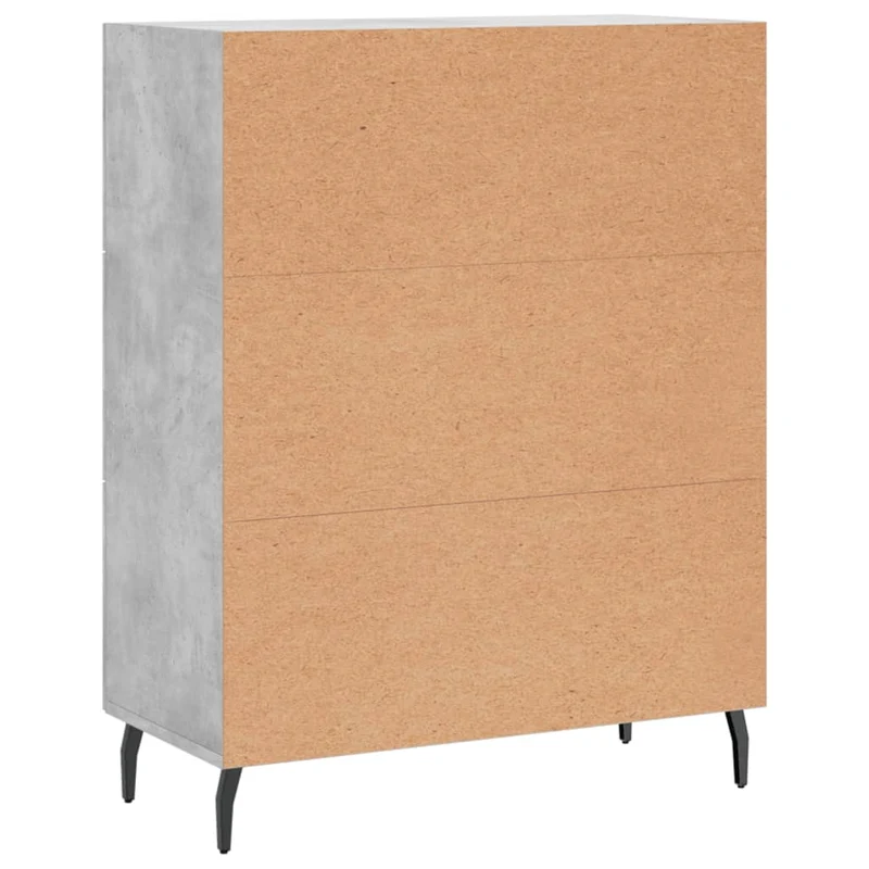 Buffet bahut commode armoire meuble de rangement organisateur cuisine salle de séjour salon 69,5 x 34 x 90 cm bois d'ingénierie gris 02_0032020