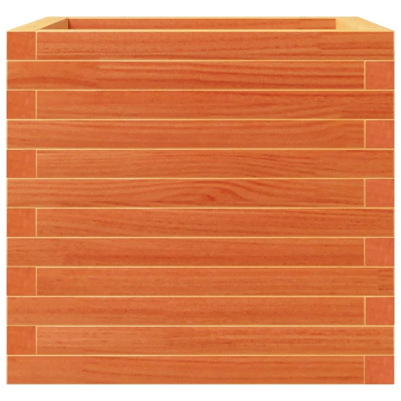 Jardinière bac lit surélevé plantes fleurs terrasse jardin cire 50 x 50 x 46 cm bois de pin massif marron 02_0038460