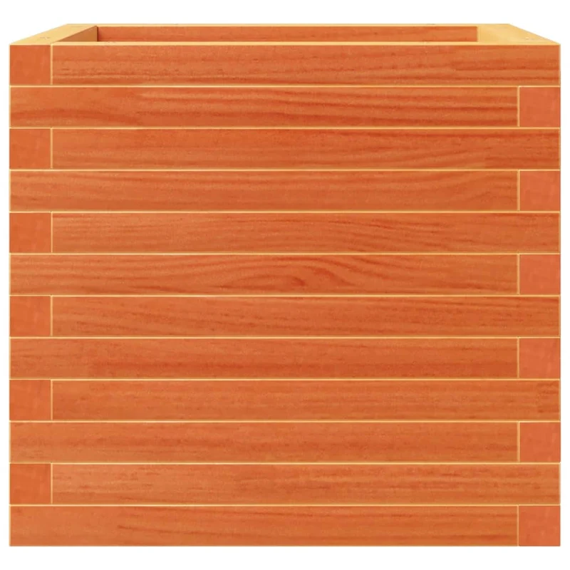 Jardinière bac lit surélevé plantes fleurs terrasse jardin cire 50 x 50 x 46 cm bois de pin massif marron 02_0038460