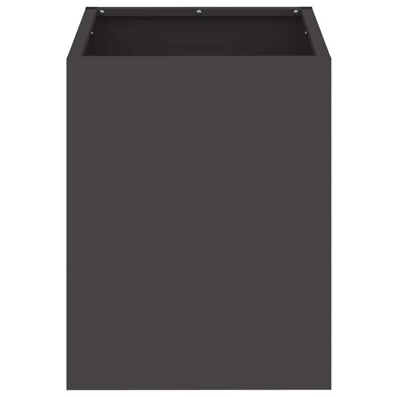 Cache-pot de jardin moderne noir 32 x 32 x 40 cm durable minimaliste en acier laminé à froid 02_0052453