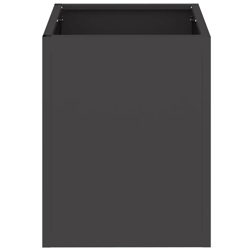 Cache-pot de jardin moderne noir 32 x 32 x 40 cm durable minimaliste en acier laminé à froid 02_0052453