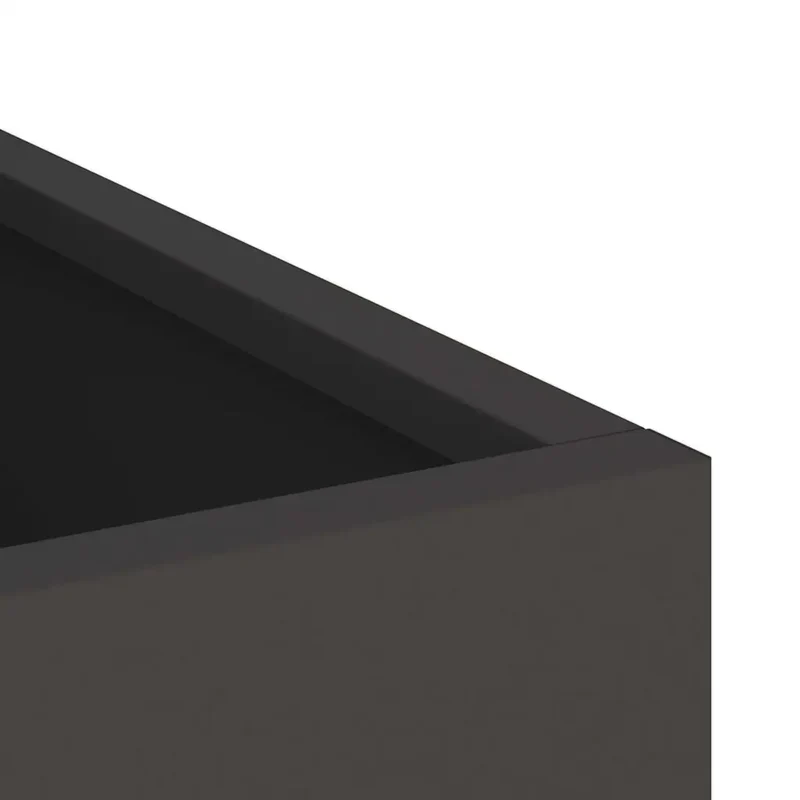 Cache-pot de jardin moderne noir 32 x 32 x 40 cm durable minimaliste en acier laminé à froid 02_0052453