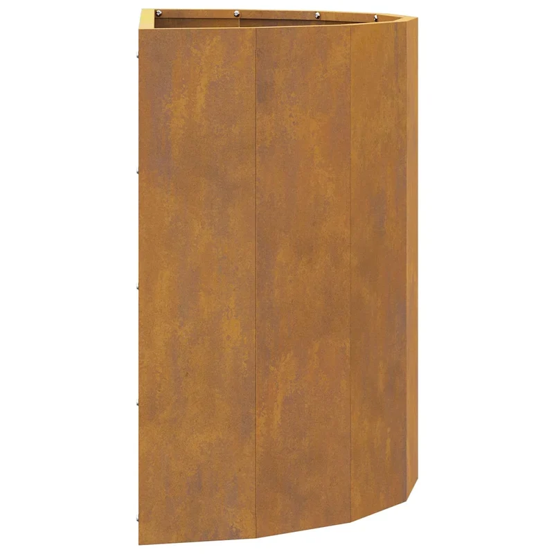 Jardinière demi-ronde design moderne terrasse jardin 60 x 30 x 50 cm en acier rouillé 02_0052963