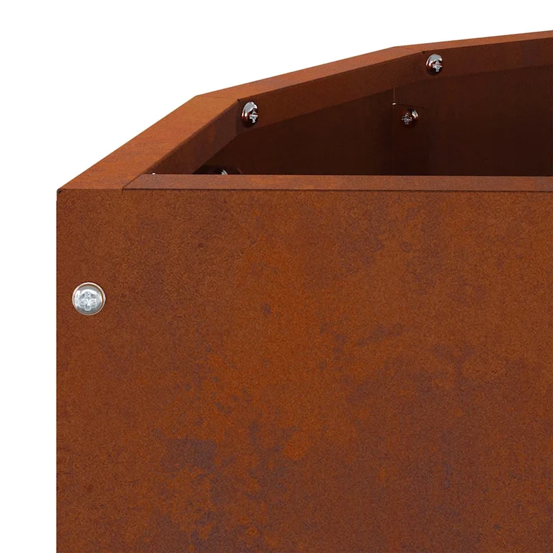 Jardinière demi-ronde design moderne terrasse jardin 60 x 30 x 50 cm en acier rouillé 02_0052963