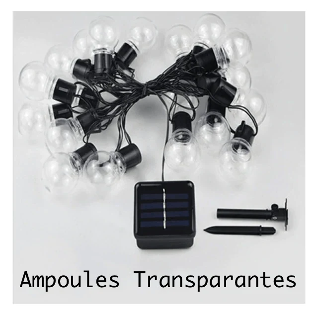 Guirlande d'Ampoules Solaires LED Pour Extérieur