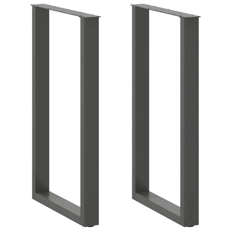Lot de 2 pieds de table de bar en U 60 x 100 cm avec réglage hauteur moderne en acier anthracite 02_0057478