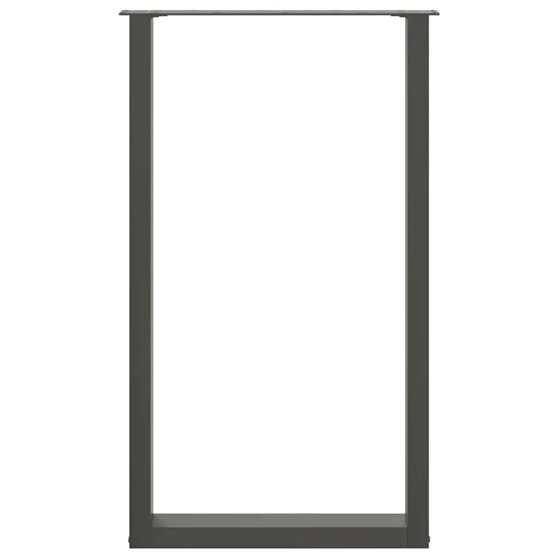 Lot de 2 pieds de table de bar en U 60 x 100 cm avec réglage hauteur moderne en acier anthracite 02_0057478