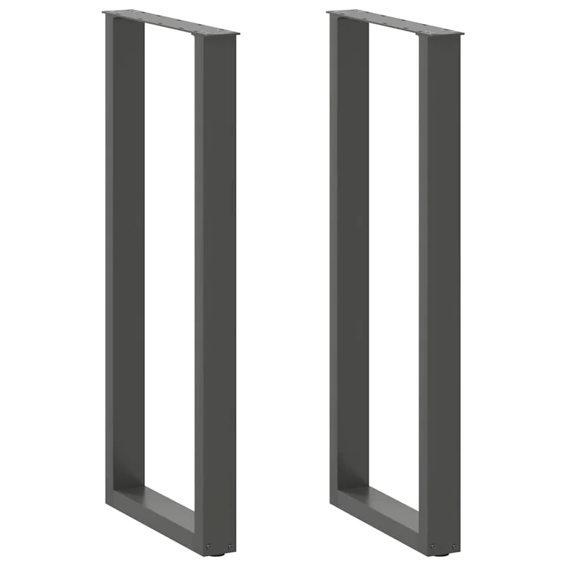 Lot de 2 pieds de table de bar en U ajustables 40 x 110-111 cm style moderne finition épurée en acier anthracite 02_0057482