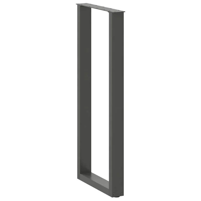 Lot de 2 pieds de table de bar en U ajustables 40 x 110-111 cm style moderne finition épurée en acier anthracite 02_0057482