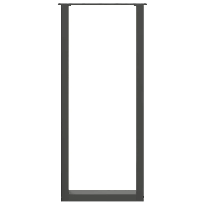Lot de 2 pieds de table de bar en U ajustables 40 x 110-111 cm style moderne finition épurée en acier anthracite 02_0057482