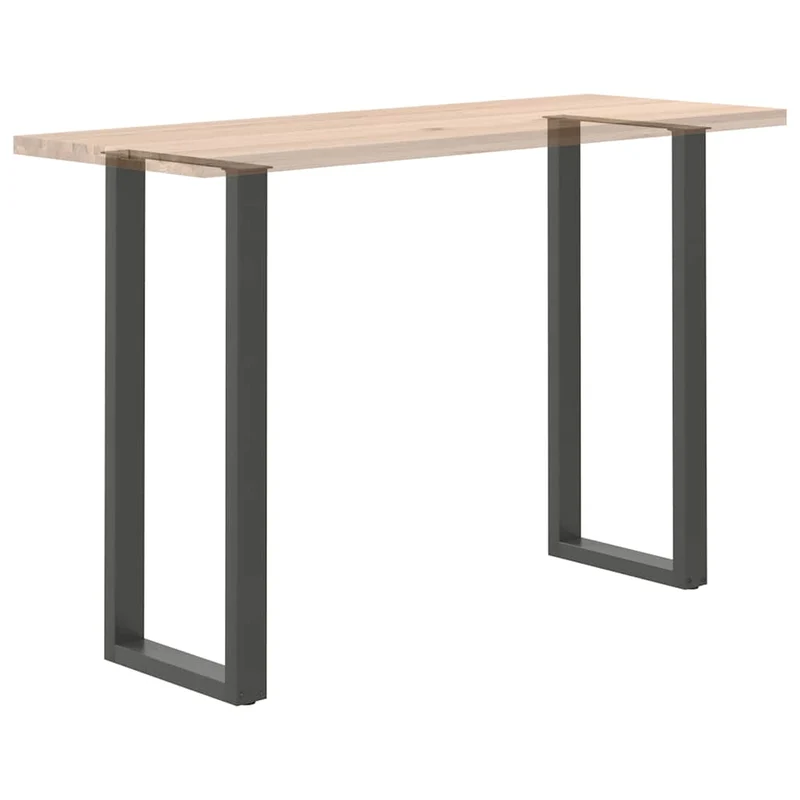 Lot de 2 pieds de table de bar en U ajustables 40 x 110-111 cm style moderne finition épurée en acier anthracite 02_0057482