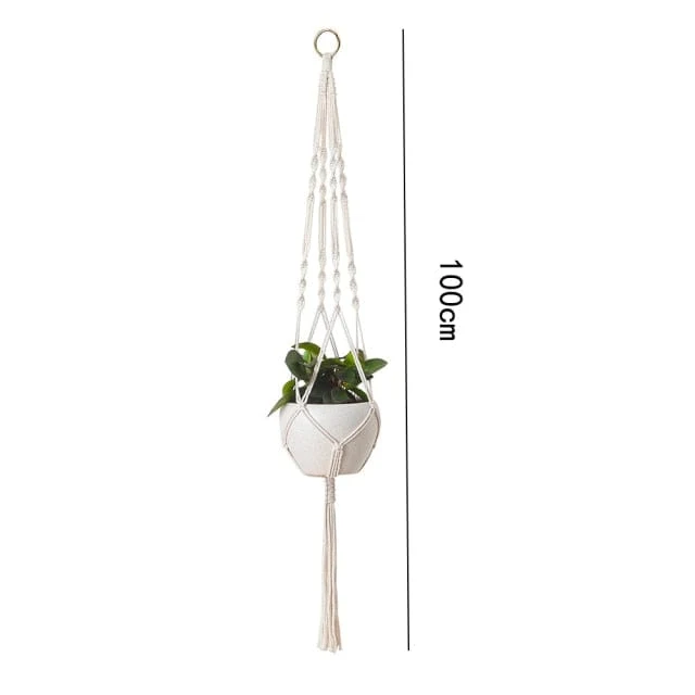 Porte Plante Suspendu en Macramé "Eguzkia"